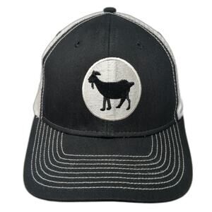 Ouray Trucker Hat Black OSFM Goat Patch Number 12 Mesh Snapback hat Stitching